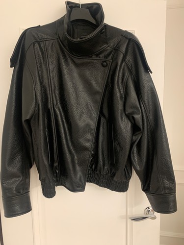 Zara funnel leather - zara, jacket