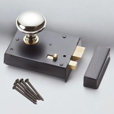 Black Brass Rim Latch Lock