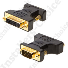DVI-A Female to VGA 15-Pins Male Adapter Converter Gold Plated for PC Monitor HD