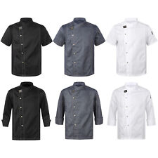 UK Men's Women's Kitchen Work Uniform Shirt Short Long Sleeve Chef Coat Jacket 