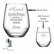 Personalised/Engraved Captain Morgan Spiced Rum Tumbler Glass Christmas Gift 