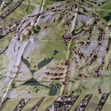 Silk head Scarf CARTIER Green Square 100% Silk Made In France box + certificate