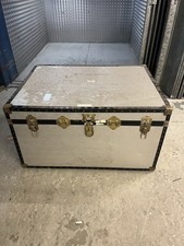 vintage aluminum cabin storage trunk.