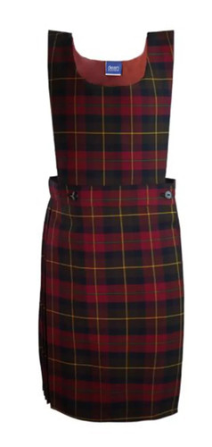 Girls uniform checked bib - checked,