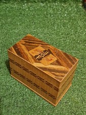 VINTAGE Decorative Wooden Playing Cards Storage Box + 2 Packs Budgie Cards Irene