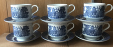 Churchill Willow Coffee Cup and Saucer x6 - cups crazed