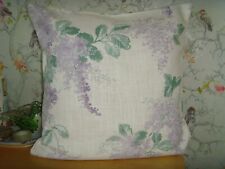 IN LAURA ASHLEY CREAM LILAC MIRABELLE  LINEN  WISTERIA  CUSHION COVER 16in pad