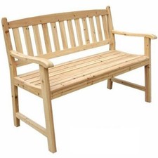 WOODEN BENCH 2 3 SEATER GARDEN