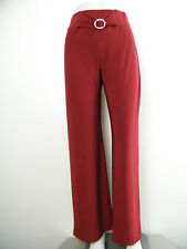 MAROON SALOOS STRETCHY TROUSERS WITH A DIAMANTE BUCKLE, 12 14 16 18 20 22