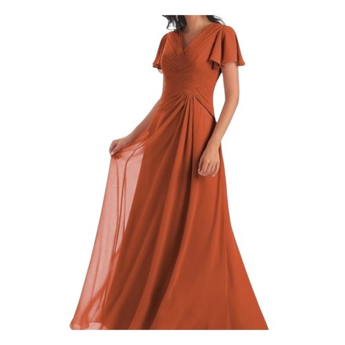 Pomuyoo burnt orange chiffon - orange,