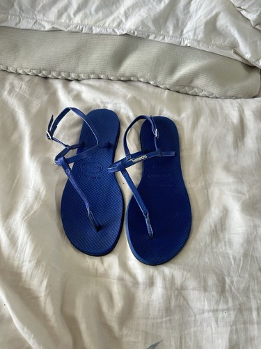 Havaianas blue flat thong - blue,