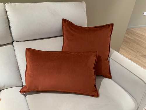Natuzzi rust velvet cushion - rust,