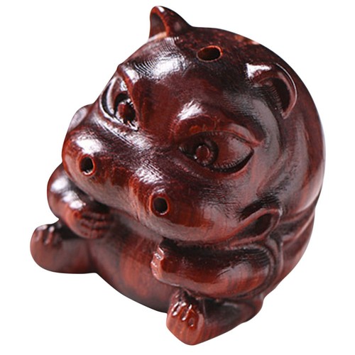 Wooden hippo sculpture - wooden,