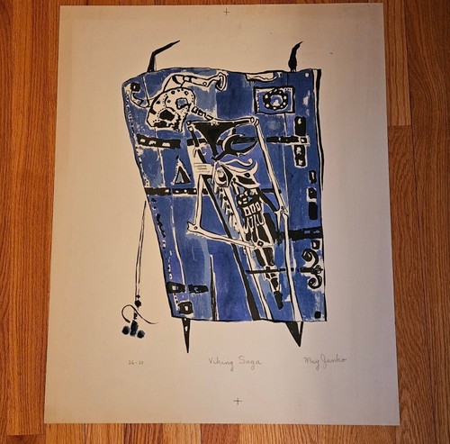 Viking saga signed lithograph - viking,