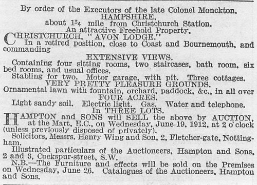 1912 avon lodge - 1912, in