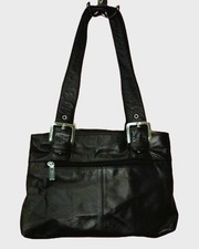 Visconti Black Leather Handbag