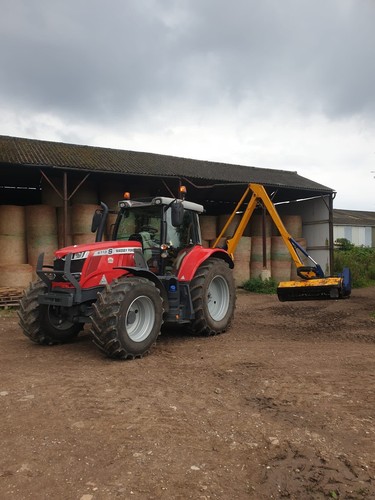 Tractor flail hedge cutting - hedge,