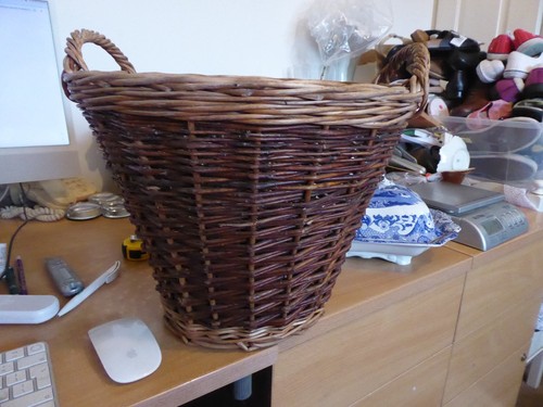 Wicker basket log basket