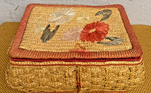 Vintage 1960s wicker sewing - wicker,