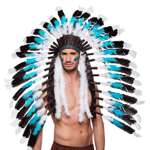 Snow wolf feather headdress - snow,