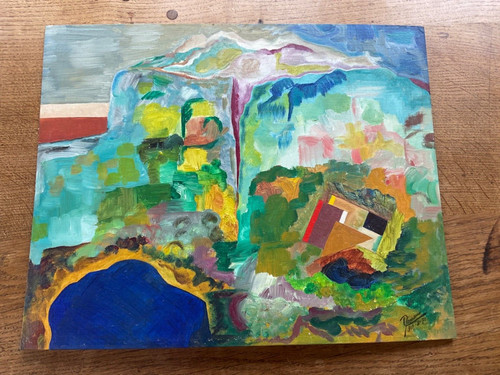 Signed italian abstract oil - abstract,