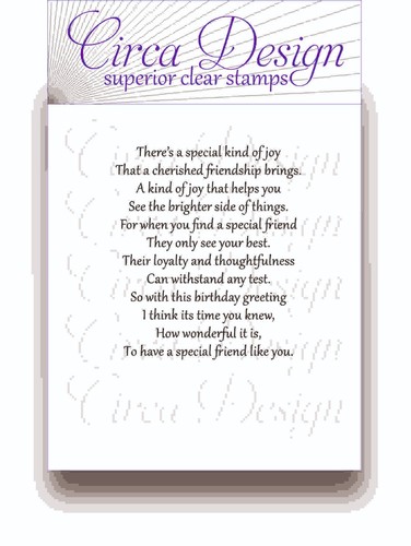 Clear unmounted birthday verse - clear,