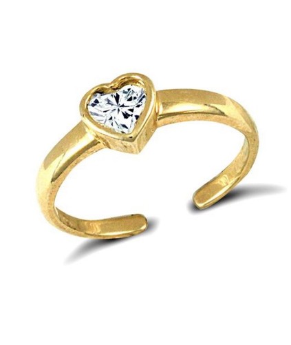 9ct gold toe - toe, heart