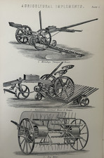 Antique Print c1870 Farming