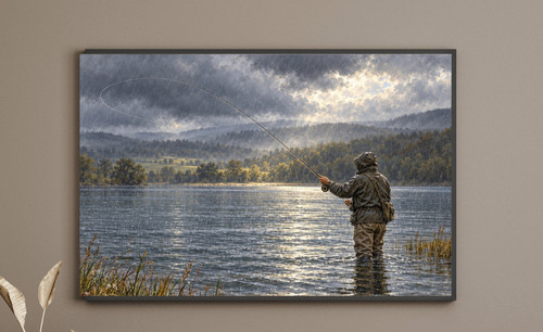Fly fishing lake - fishing, angler
