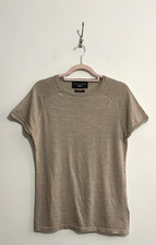 Paul Costelloe Merino Wool Top Size XL Beige Short Sleeve Knit