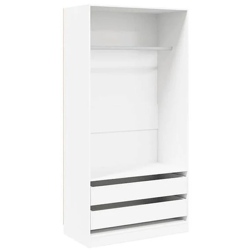 Wardrobe white 100x50x200 - white,