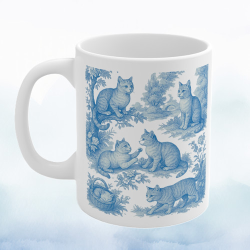 Toile jouy cat - jouy, mug,