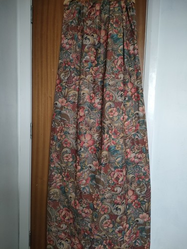 Vintage deep red floral chintz - vintage,