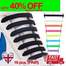Shoe Laces No Tie Silicone Rubber Shoelaces Trainers Shoes Adults & Kids UK