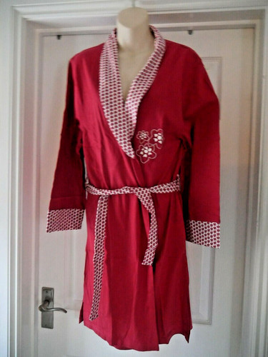 Cotton dressing gown red - dressing,