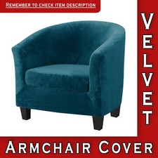 Removable Armchair Seat Cover with Cushion Cover High Stretch Soft Velvet Sofa