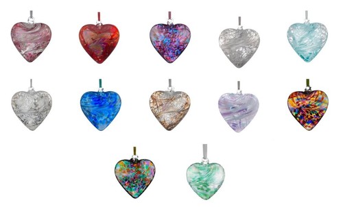 Birthstone heart hanging - heart, glass