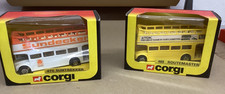 Two Vintage Corgi boxed buses