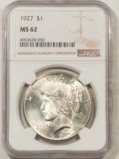 1927 $1 PEACE DOLLAR - NGC