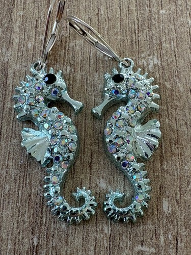 Seahorse earrings with - seahorse,