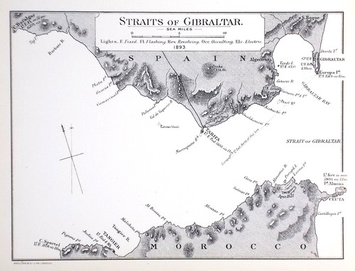 Old antique map sea - sea, chart