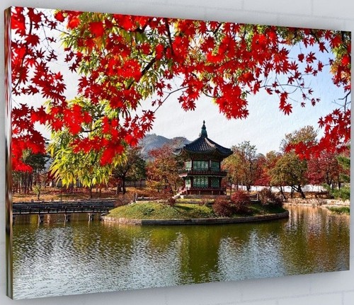 Chinese garden temple - chinese, canvas