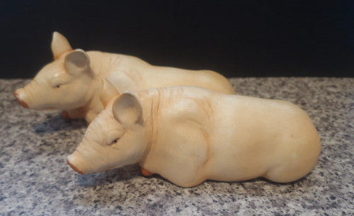 Ceramic pigs ornament made - ornament,
