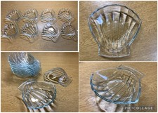 Set of 8 Pyrex Scallop Shell Shaped Baking/Serving Dishes Vintage Pattern 435