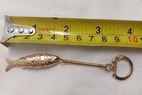 Gold metal articulated - gold, fish
