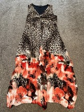 Womens David Emanuel Dress Size 16, Multicoloured, Maxi, Sleeveless, Chiffon