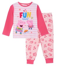 Girls Peppa Pig Pyjamas Kids Luxury Classic Peppa Pink Full Length Long Pjs Set 