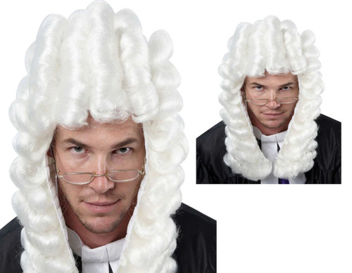 Judge wig white long - judge,