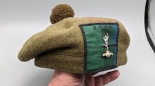 Vintage Scottish Original Military Bonnet Beret Tam O'Shanter Army Cap