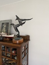 Heavy Bronze Sculpture of Pair